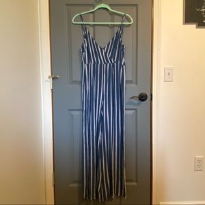 Forever 21 Blue and White Striped Jumpsuit